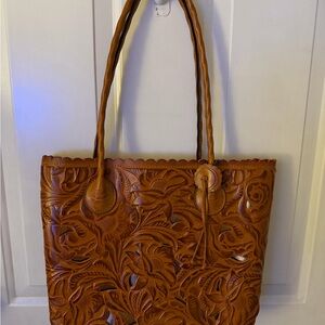 Patricia Nash Brown Embossed Tote